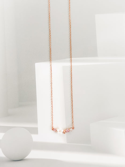 Ava Rose Gold Diamond Blossom Necklace