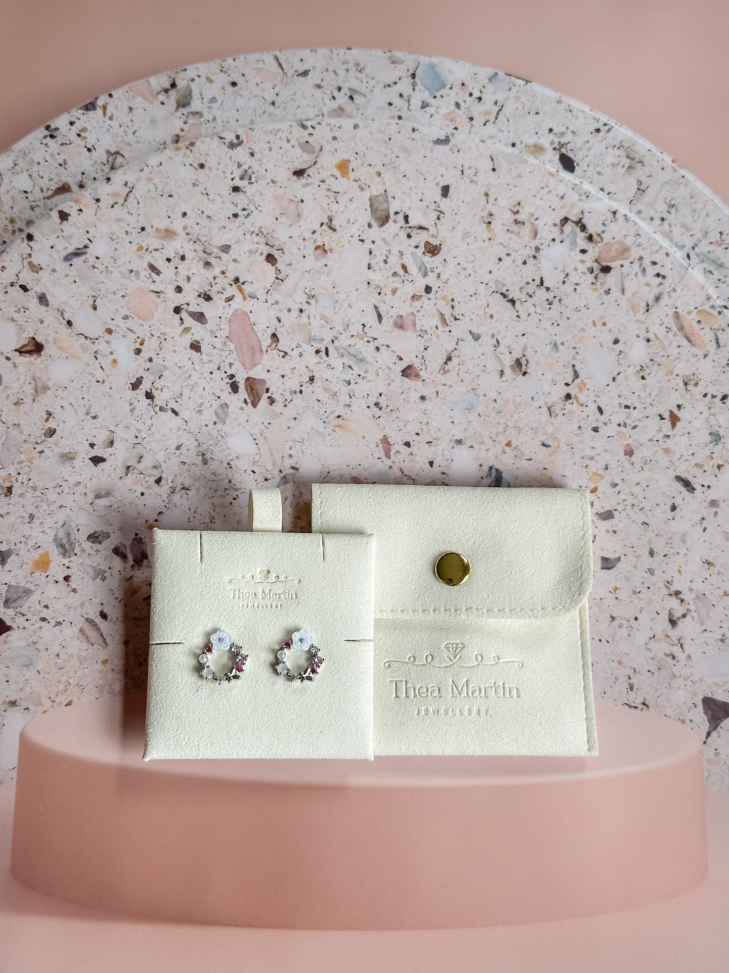 Silver Cherry Blossom Diamond Earrings