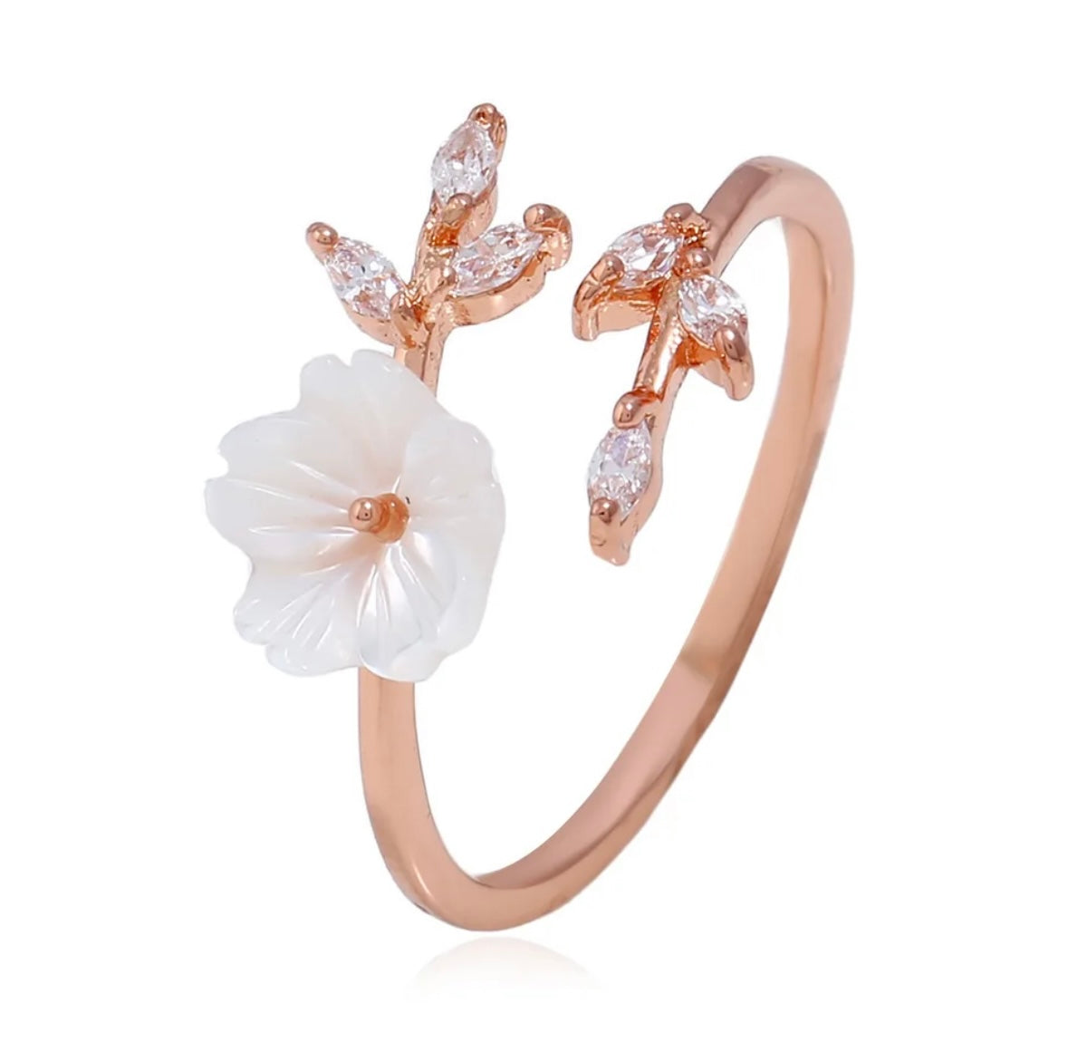 Rose Gold Blossom Flower Ring
