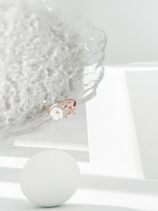 Rose Gold Blossom Flower Ring