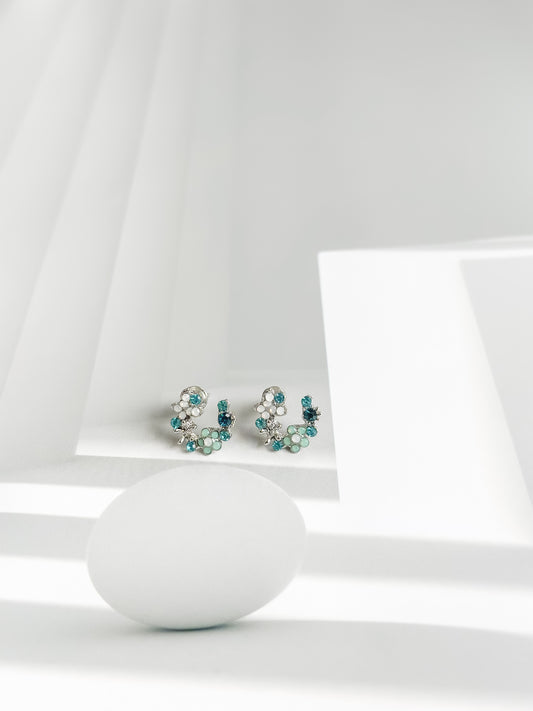 Ocean Blue  Diamond Earrings