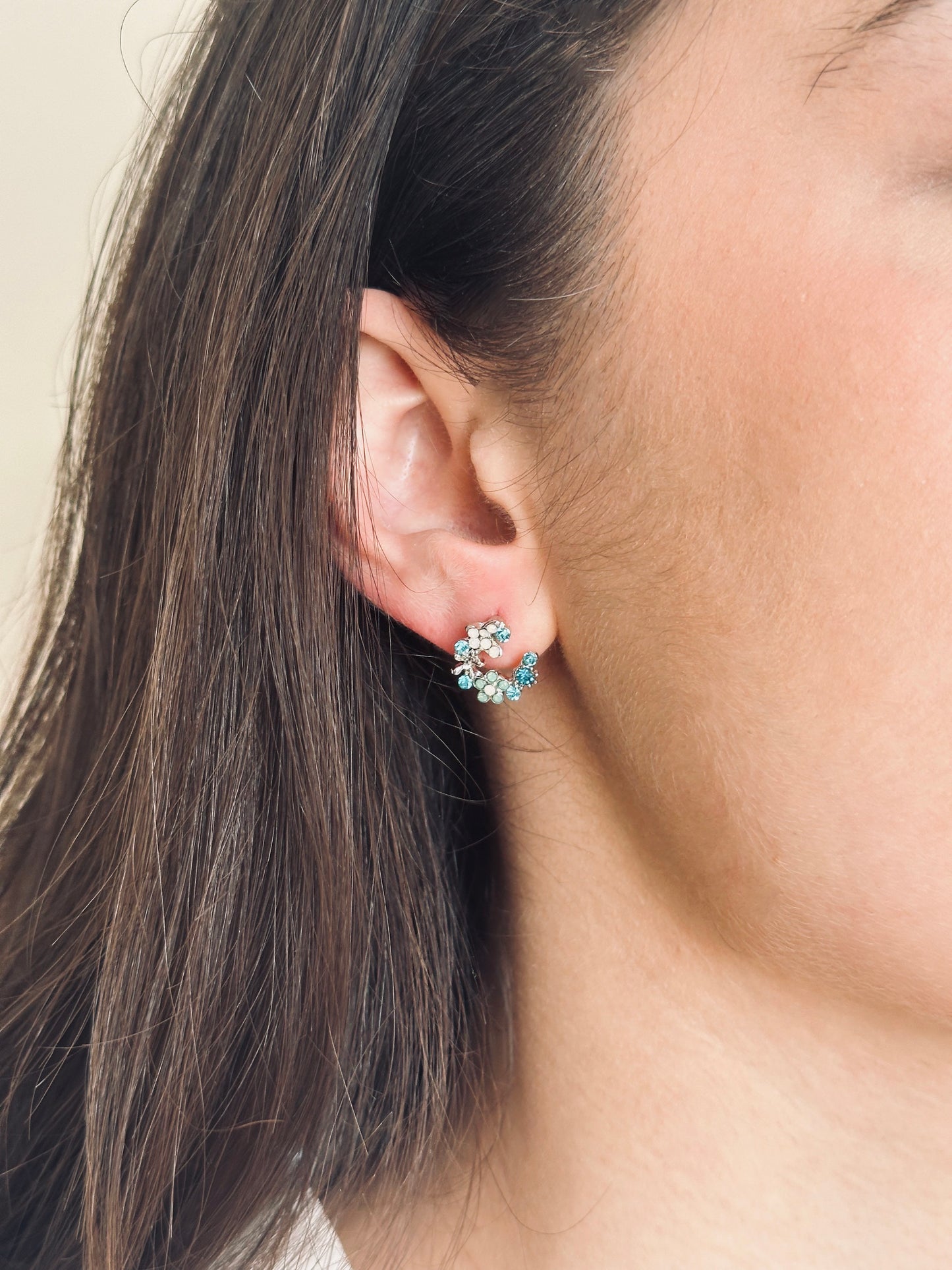 Ocean Blue  Diamond Earrings